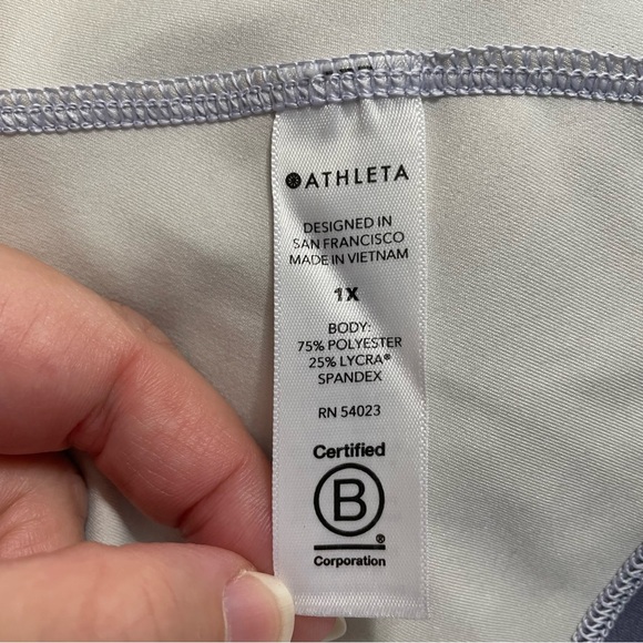 Athleta Shanti Print Ombre Athletic Crop Top Razorback White Orange Purple 1X - Picture 6 of 7